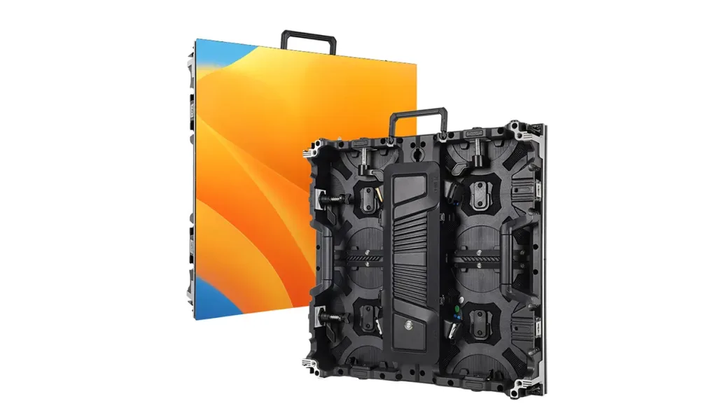 Front and rear views of the EA500C6 rental LED display cabinet