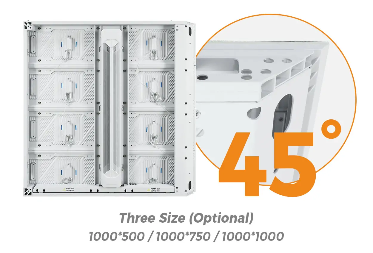 Optional 45° Corner Cabinet of EA1000F2 - EagerLED | Leading LED Screen Supplier - EagerLED | Leading LED Screen Supplier Optional 45° Corner Cabinet of EA1000F2