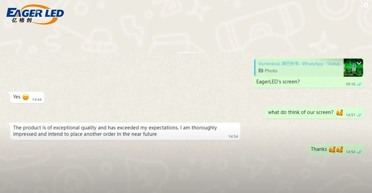 zimbabwe customer feedback for rental LED wall