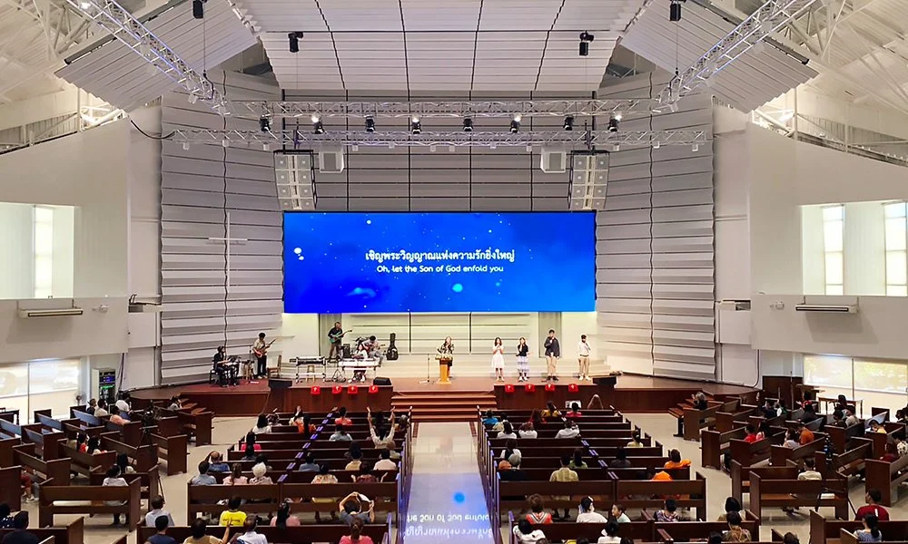 Church-LED-screen-for-Stage-Events - EagerLED | Leading LED Screen Supplier Outdoor Digital Church Signs