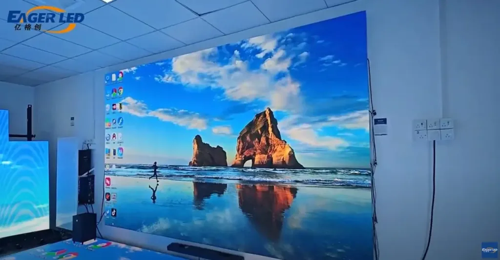 Pantalla LED en la sala de reuniones