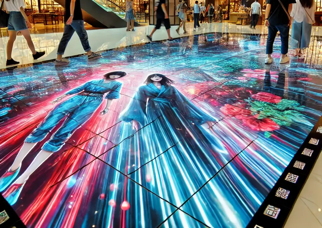 floor led screens-shopping