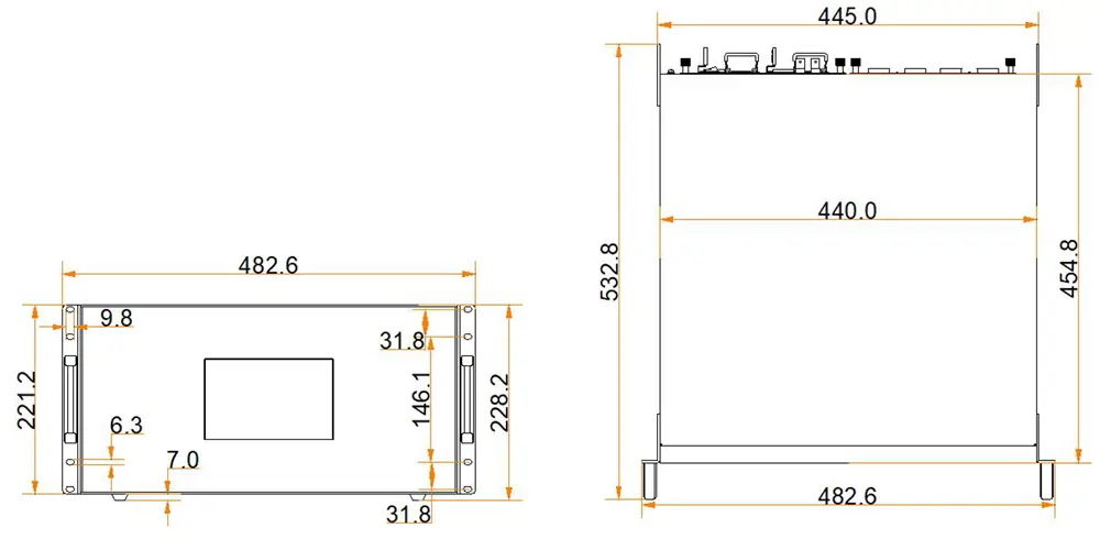 Dimensions of NovaStar H5 Video Wall Splicer