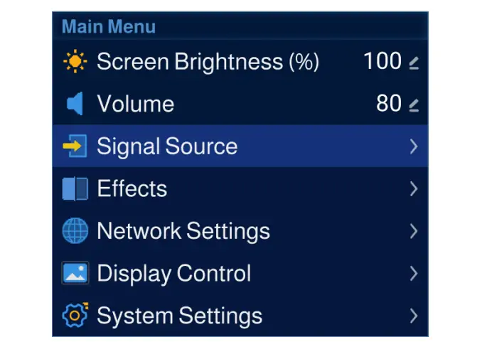 Main Menu of TU40 Pro System - EagerLED | Leading LED Screen Supplier - EagerLED | Leading LED Screen Supplier Main Menu of TU40 Pro System