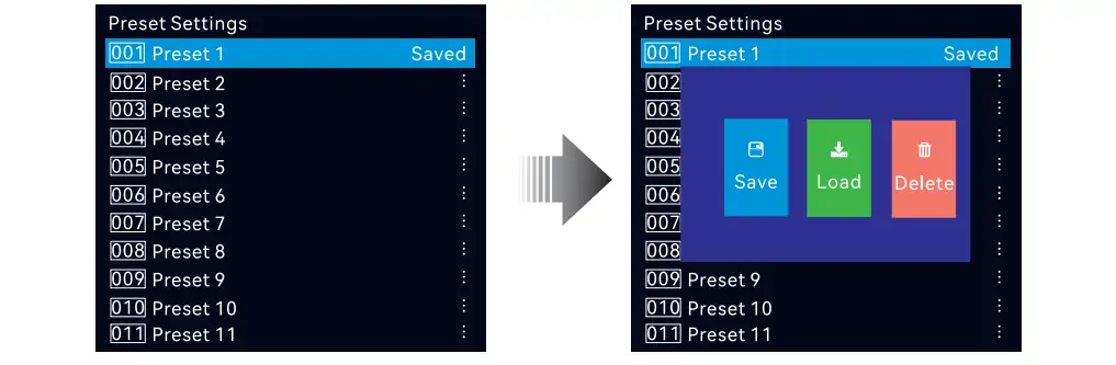 Preset Settings