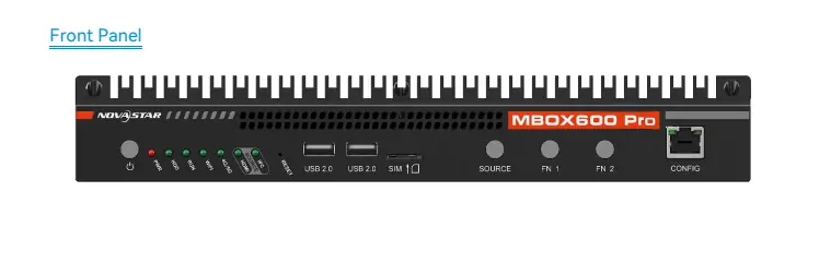 Front Panel of Novastar MBOX600 Pro