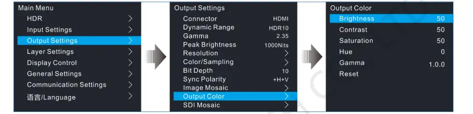 Color Setting of HDR Master 4K