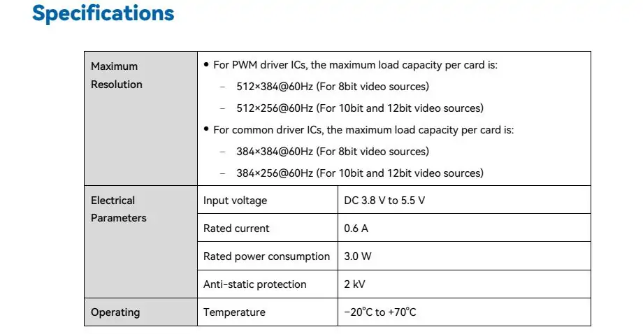 Novastar A8s-N Specs - EagerLED | Leading LED Screen Supplier - EagerLED | Leading LED Screen Supplier Novastar A8s-N Specs