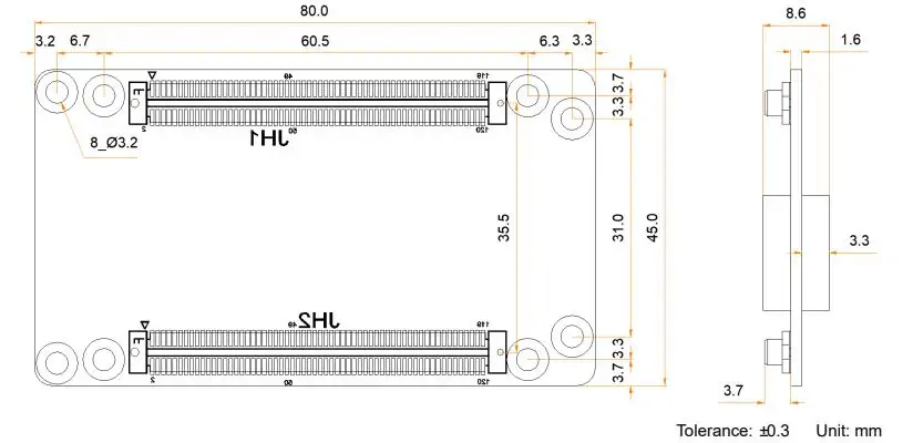 Novastar CA50E Receiver Card Dimensions