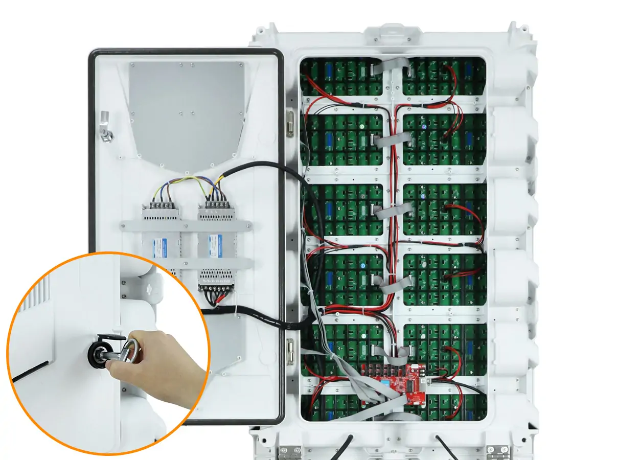 Rear Service Design of EA1920OP2 outdoor LED poster