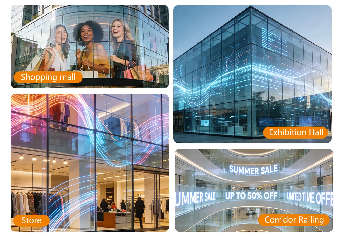 EA-iFilm2 LED transparent film applications - EagerLED | Leading LED Screen Supplier - EagerLED | Leading LED Screen Supplier EA-iFilm2 LED transparent film applications