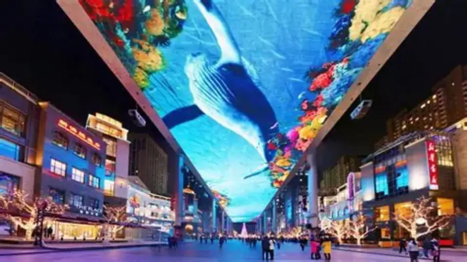 Ceiling LED Screen in the Square
