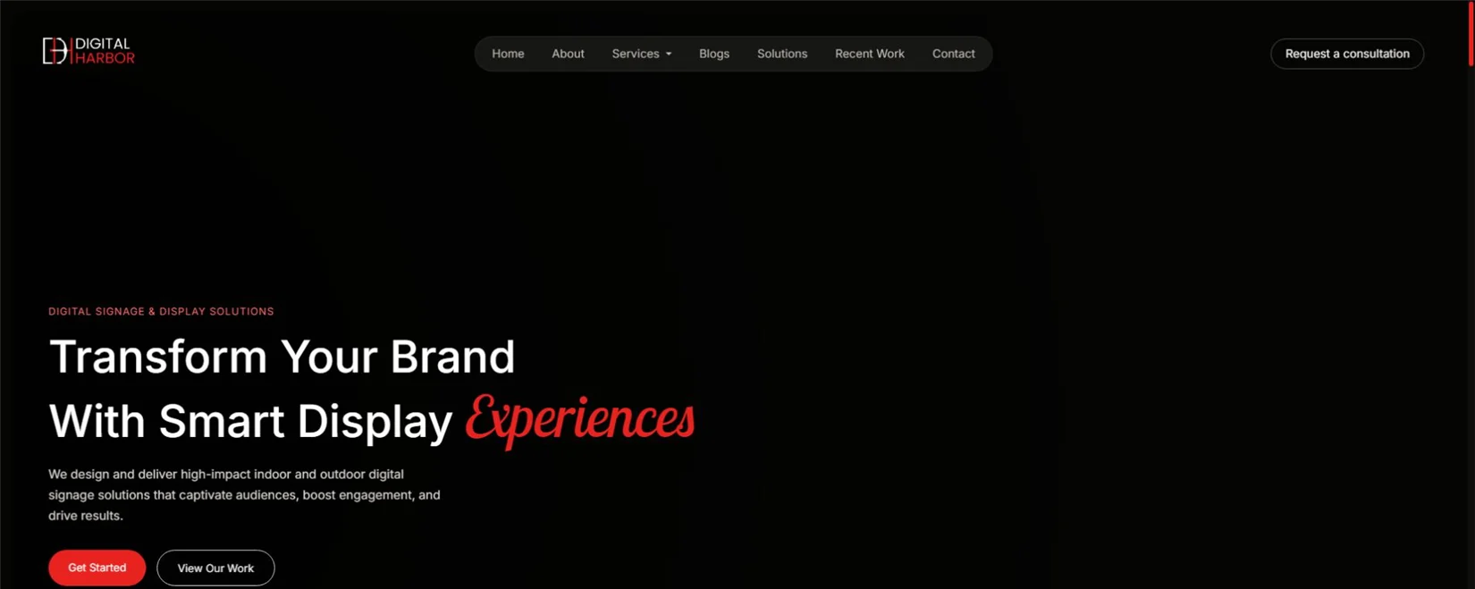 Digital Harbor official homepage for LED displays and digital signage solutions in Sydney
