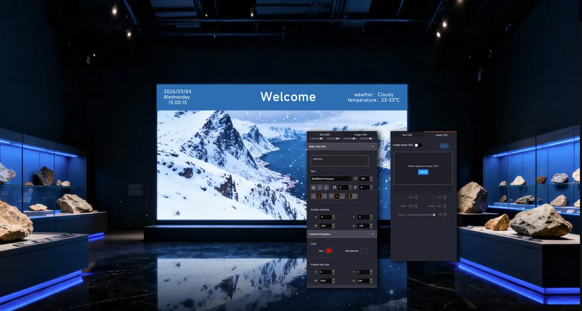 NovaStar H Series OSD and multi-screen control interface