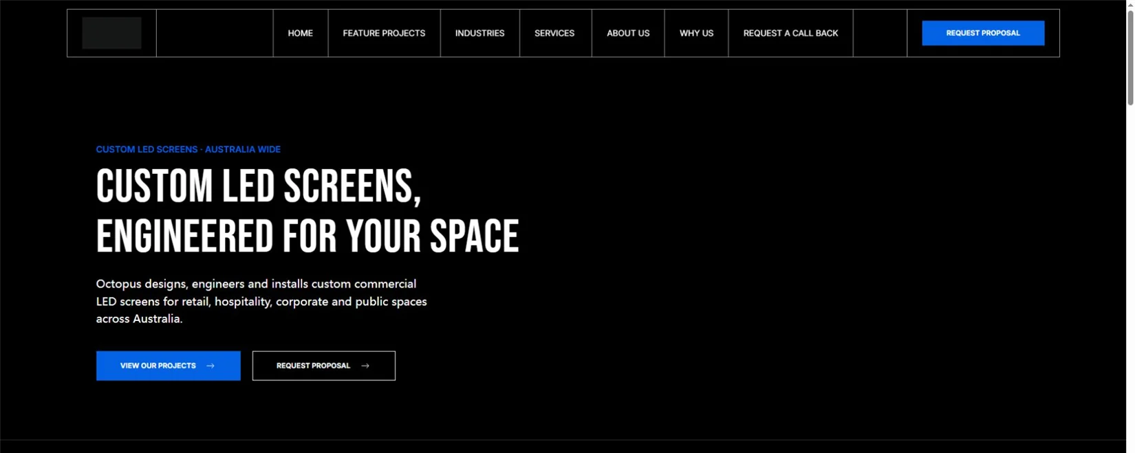 Octopus LED Screens official homepage for custom commercial LED screens across Australia