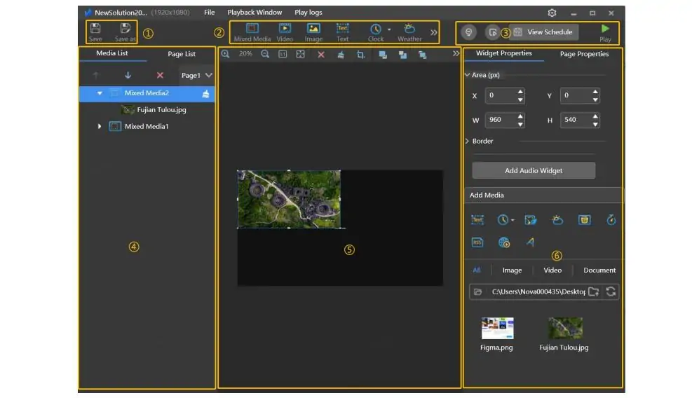 Solution Editing Page on ViPlex Express Studio Mode Solution Editing Page on ViPlex Express Studio Mode