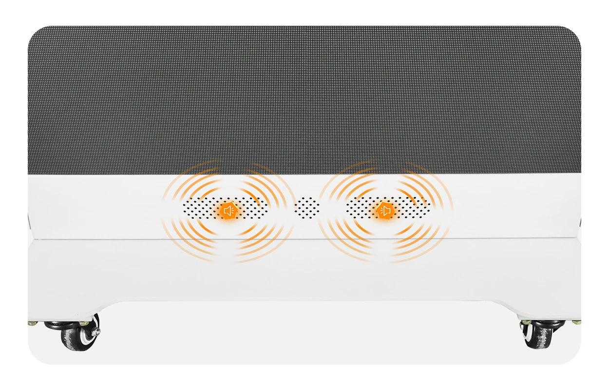 Built-in speakers at the base of the EA1920iP5 LED poster Built-in speakers at the base of the EA1920iP5 LED poster