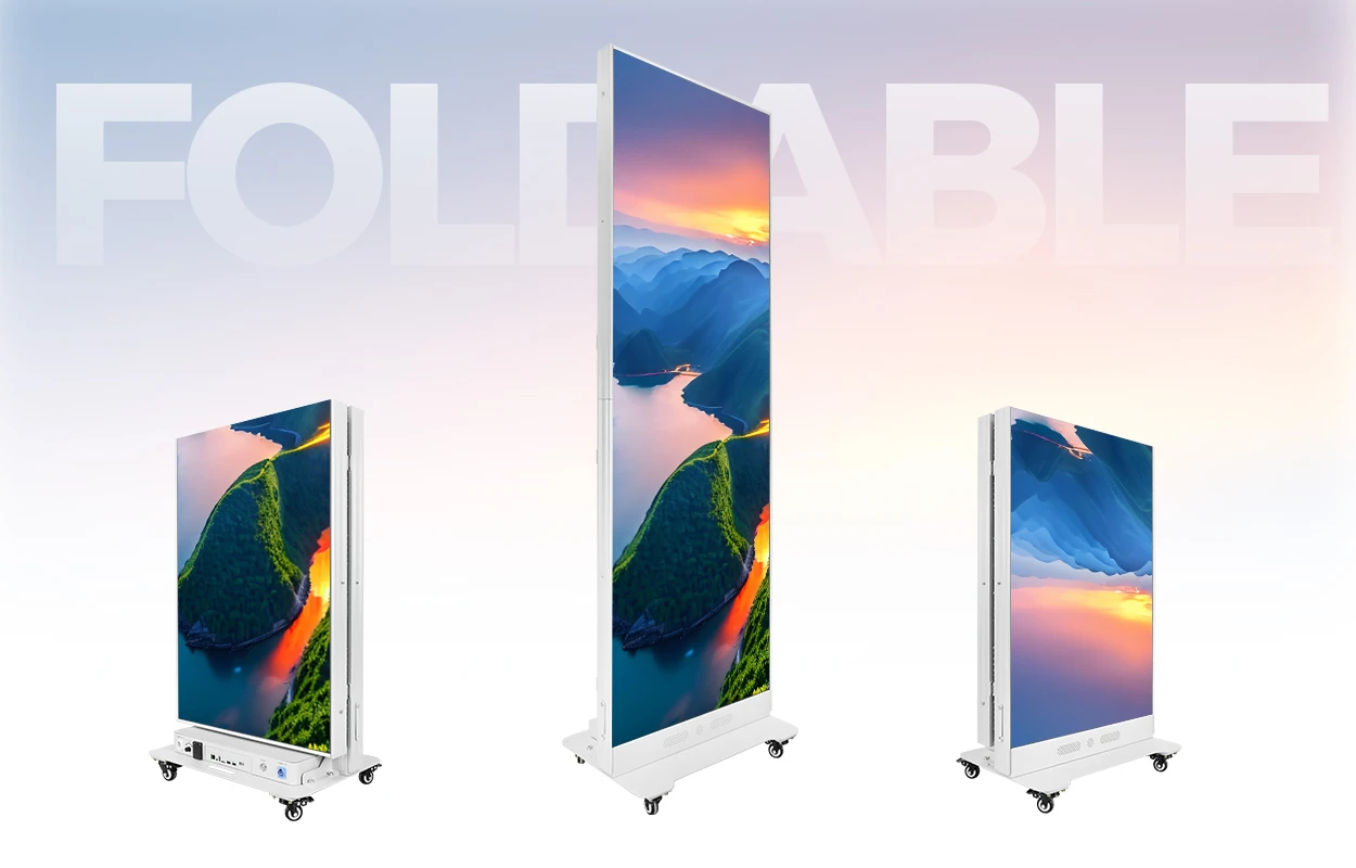 EA1920iP5 indoor LED poster in folded and full-height configurations EA1920iP5 indoor LED poster in folded and full-height configurations