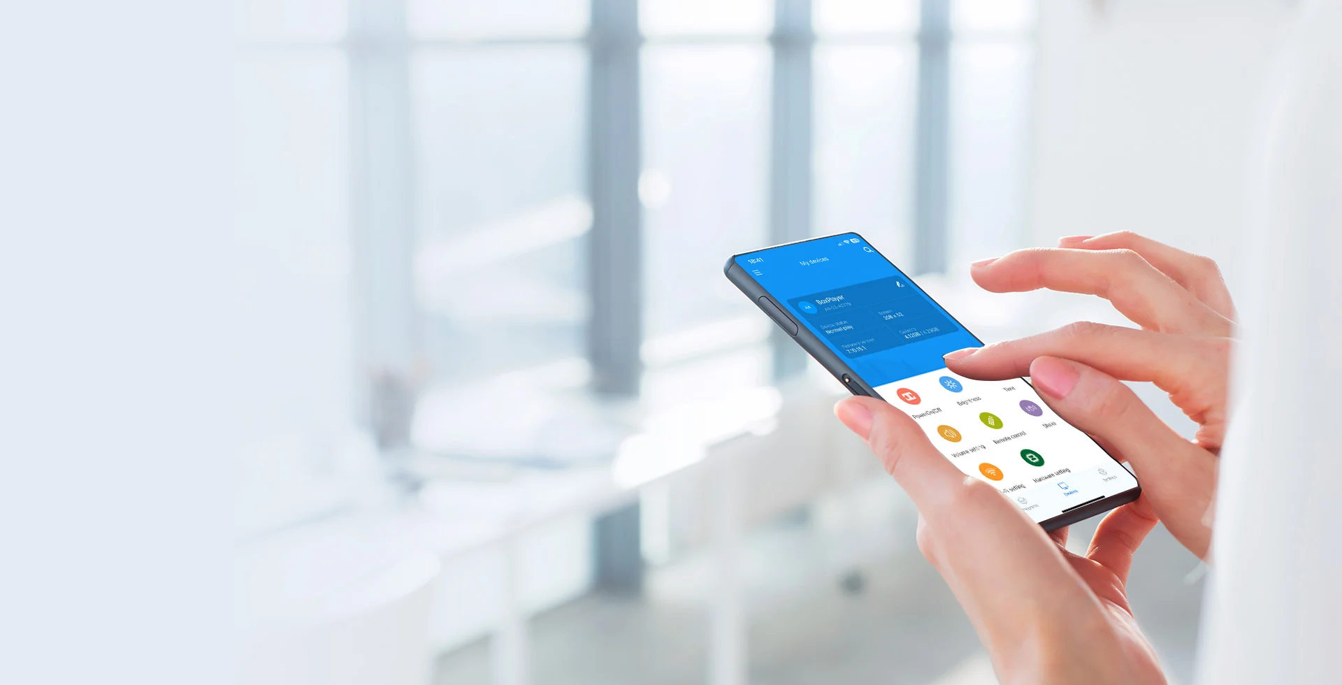 Huidu LedArt mobile app interface for remote LED screen control and content management