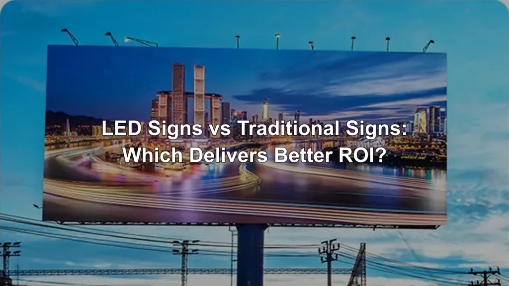 Outdoor LED advertising sign with centered title LED Signs vs Traditional Signs: Which Delivers Better ROI?