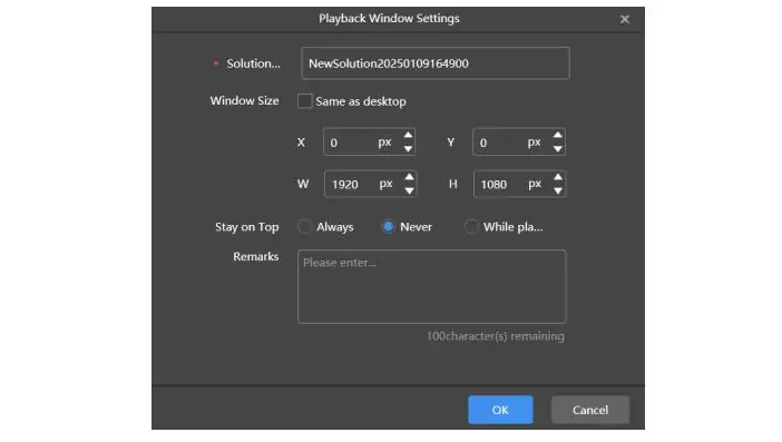 playback window settings of viplex express studio mode playback window settings of viplex express studio mode