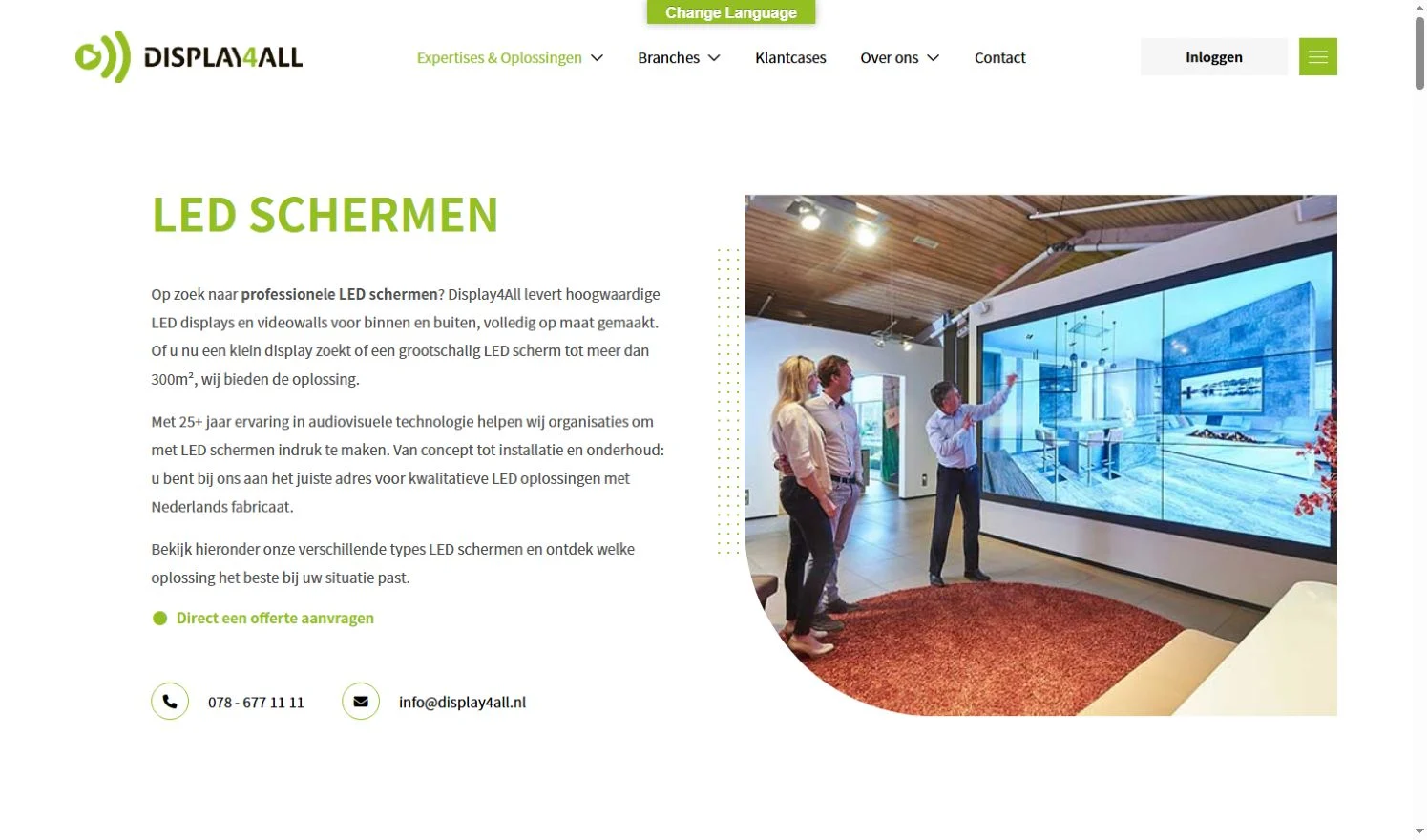 Display4All official LED screens page for buyers comparing LED screen suppliers in the Netherlands