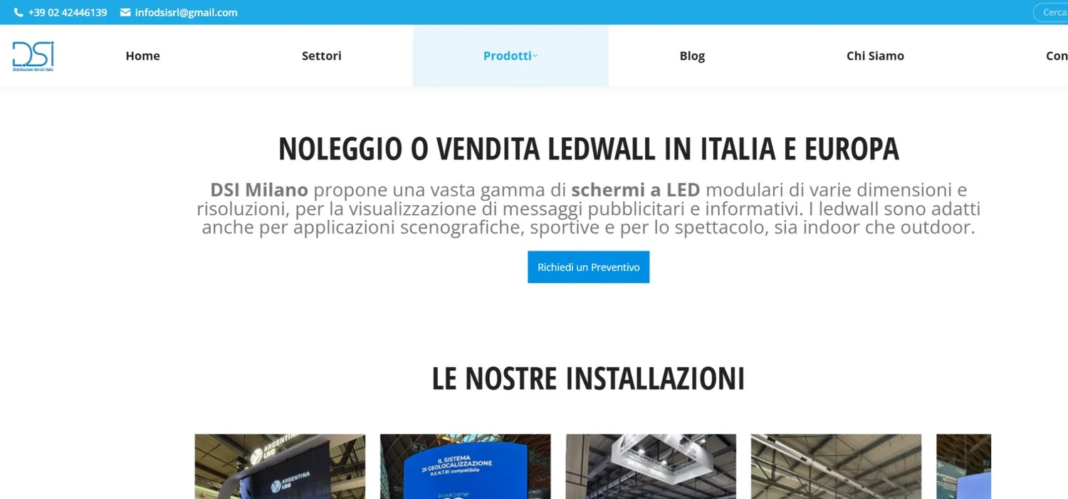 DSI Milano official website - EagerLED | Leading LED Screen Supplier - EagerLED | Leading LED Screen Supplier DSI Milano official website showing LED wall sales and rental services