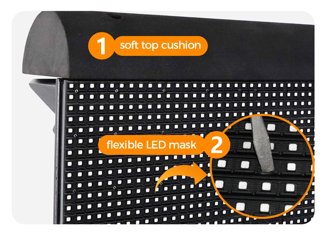 EA960SP5 soft top cushion and flexible LED mask