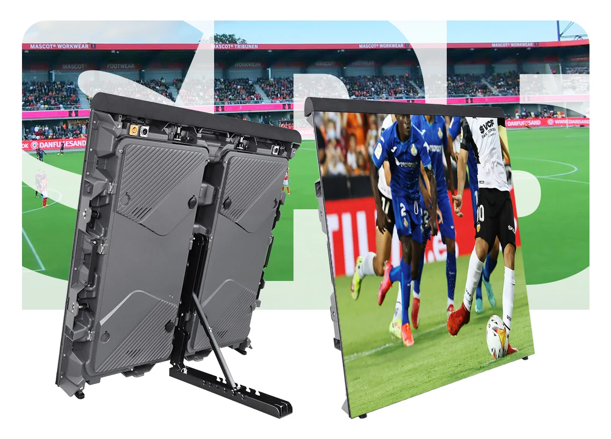 Front and rear views of EA960SP5 stadium perimeter LED boards
