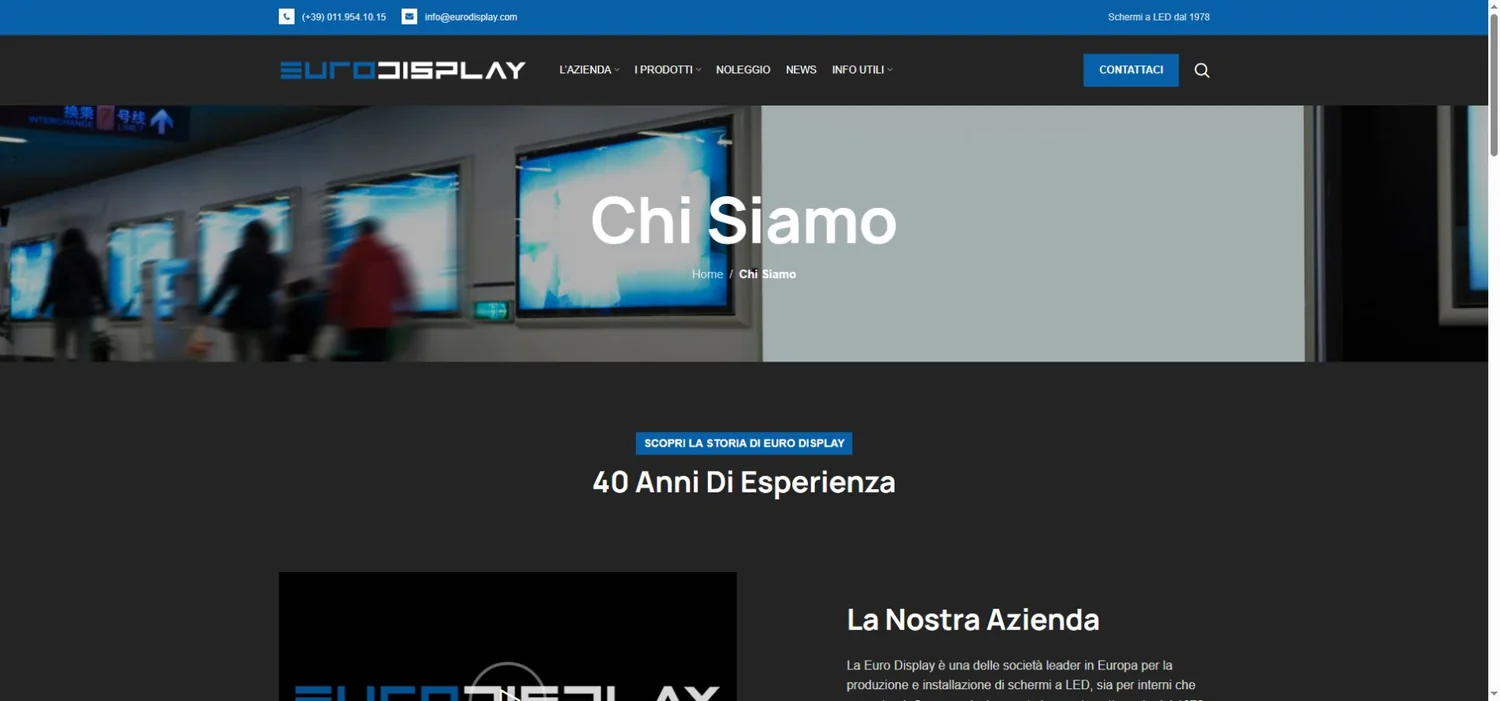 Euro Display official website - EagerLED | Leading LED Screen Supplier - EagerLED | Leading LED Screen Supplier Euro Display official company profile with Home and Chi Siamo breadcrumb navigation
