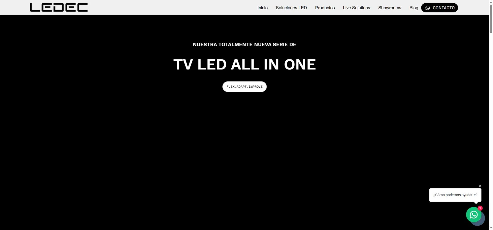 LEDEC Technology official TV LED product page with main website navigation