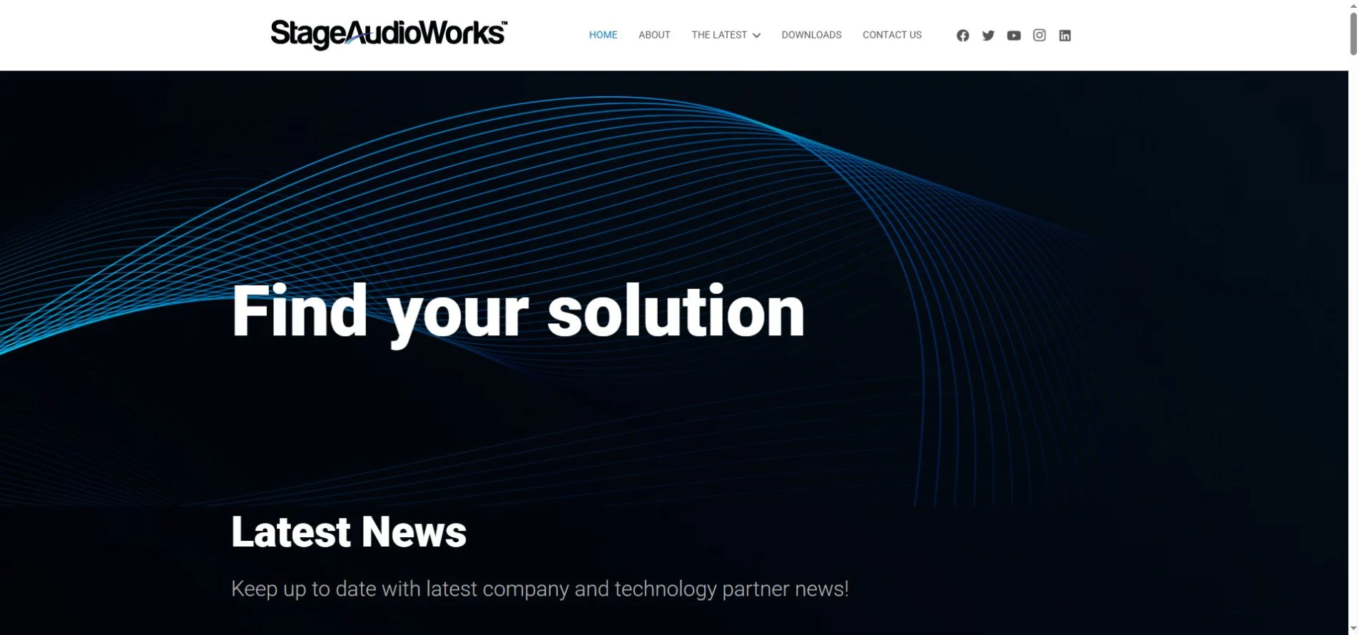 Stage Audio Works official website showing its LED display offering