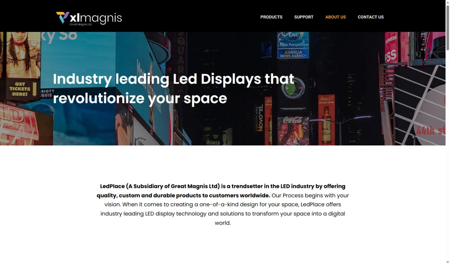 XL Magnis official LedPlace company profile and navigation